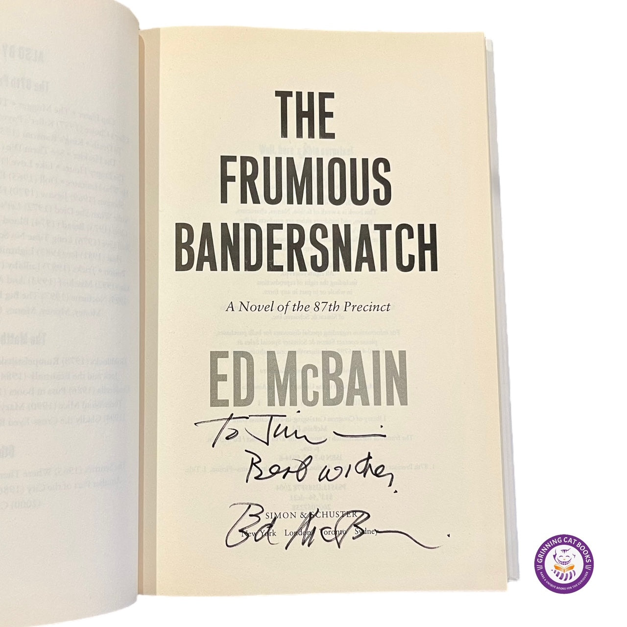 The Frumious Bandersnatch (signed by Ed McBain)
