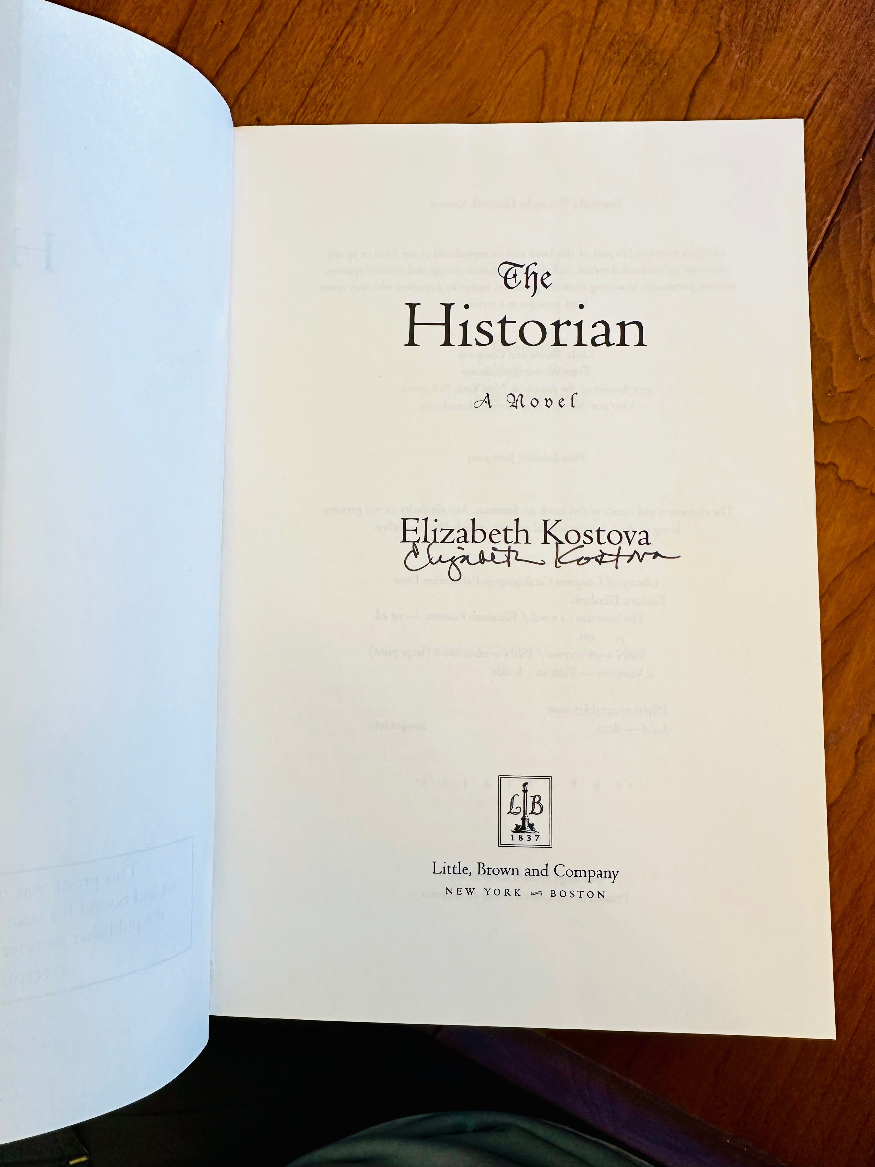 The Historian (signed proof copy)