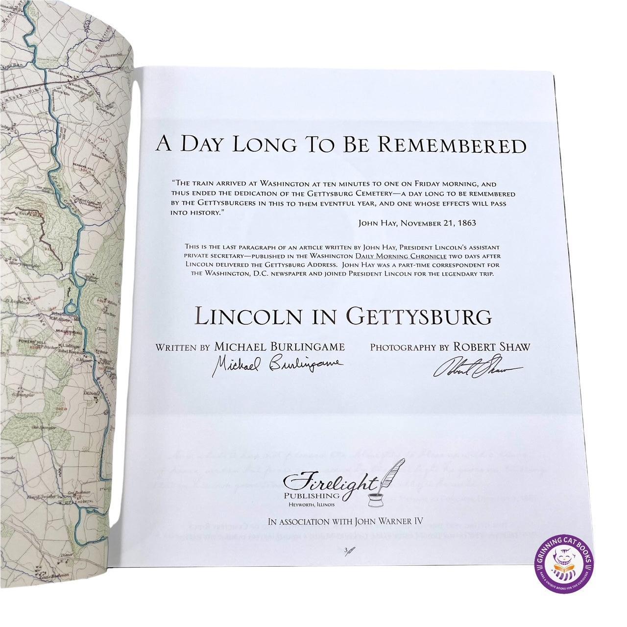 A Day Long to be Remembered: Lincoln at Gettysburg (signed) - Grinning Cat Books - AMERICANA - AMERICAN MILITARY, CIVIL WAR, LINCOLN, MILITARY