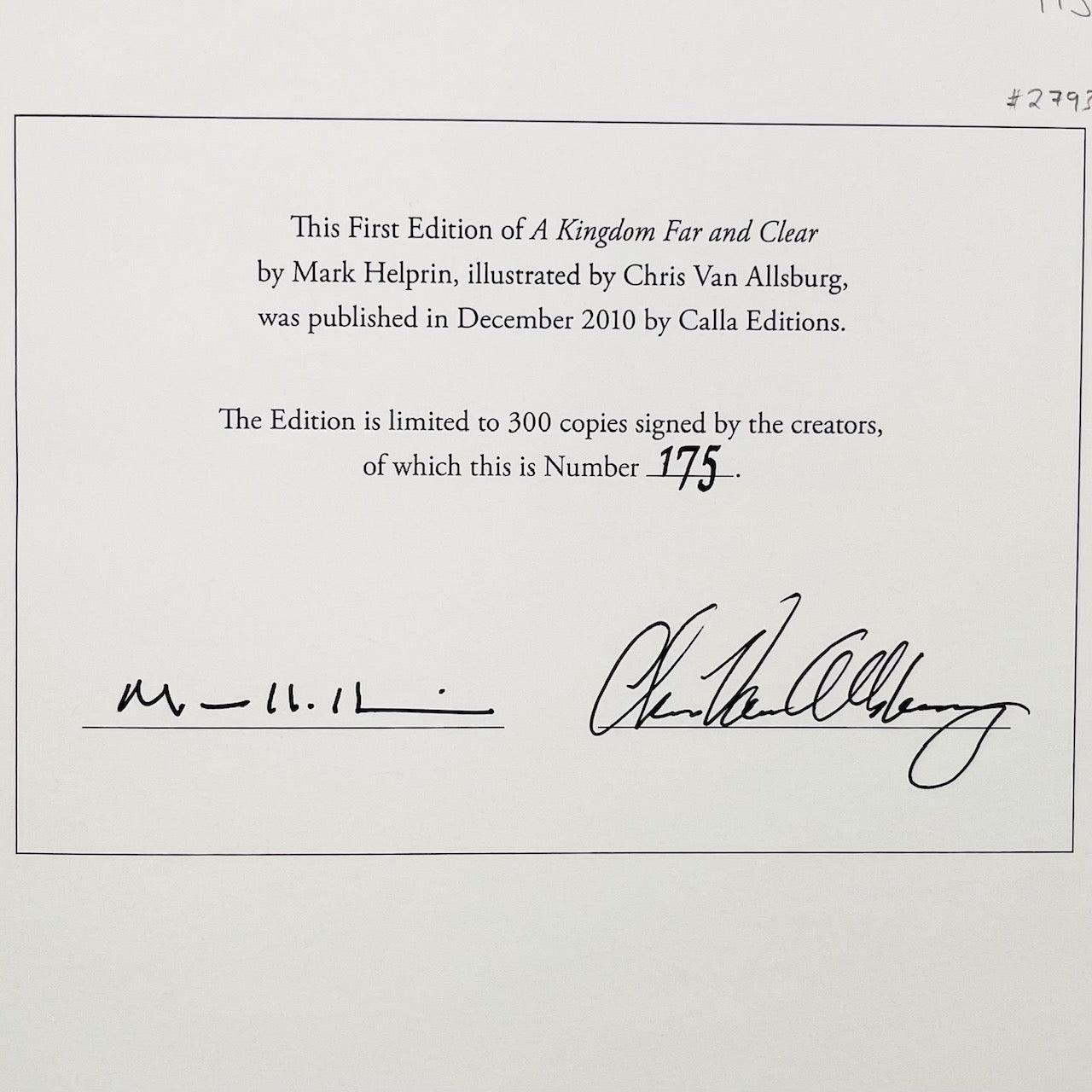 A Kingdom Far and Clear: The Complete Swan Lake Trilogy (Signed by Mark Helprin and Chris Van Allsburg) - Grinning Cat Books - CHILDREN'S LITERATURE - SIGNED