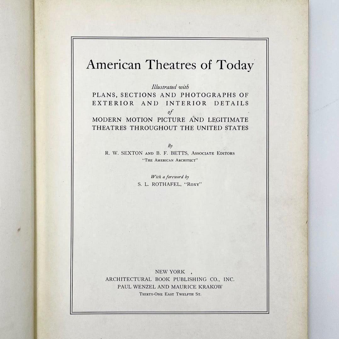 American Theatres of Today (2 Volume Set) - Grinning Cat Books - ARCHITECTURE - MOVIE THEATERS