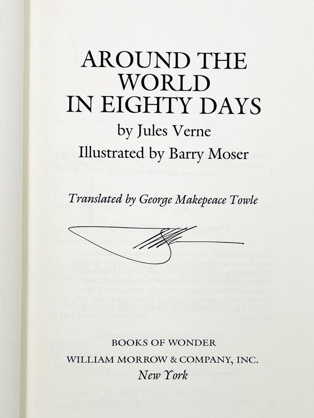 Around the World in Eighty Days (signed by Barry Moser) - Grinning Cat Books - CHILDREN'S LITERATURE - ADVENTURE