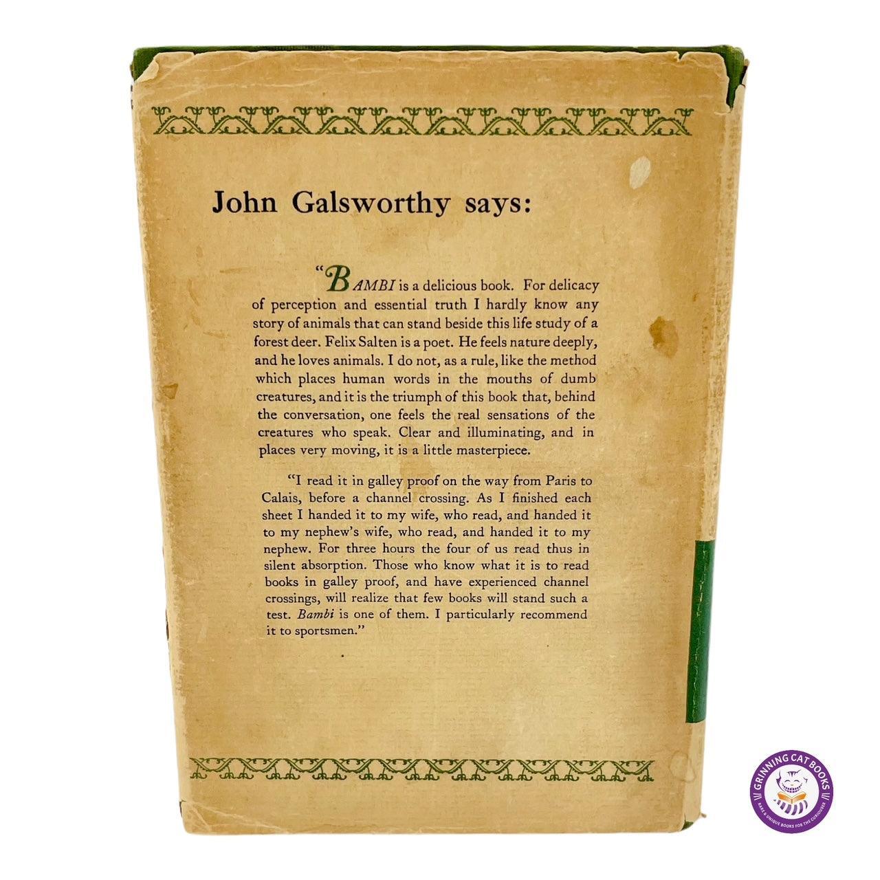 Bambi (First English Printing) - Grinning Cat Books - CHILDREN'S LITERATURE - 