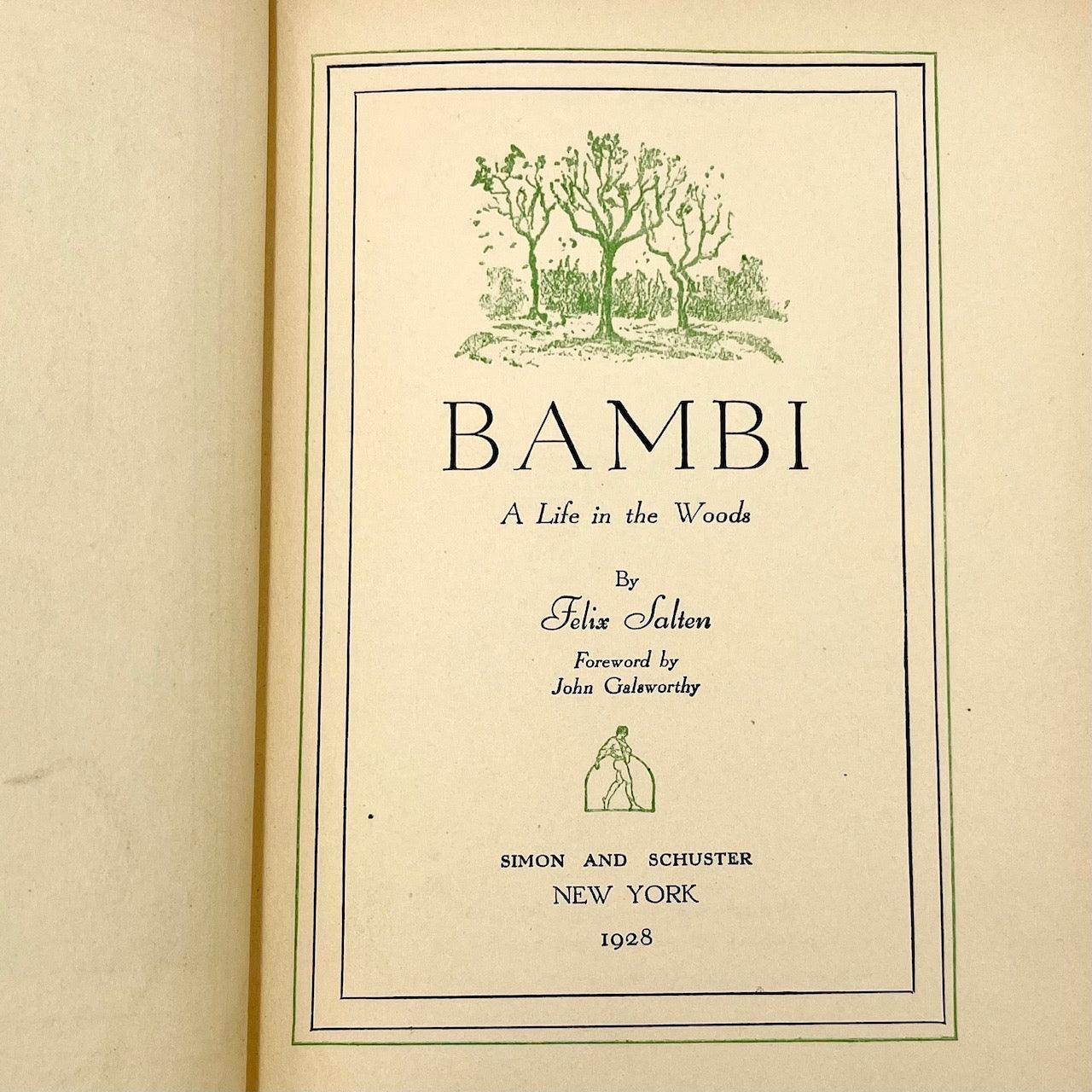 Bambi (First English Printing) - Grinning Cat Books - CHILDREN'S LITERATURE - 