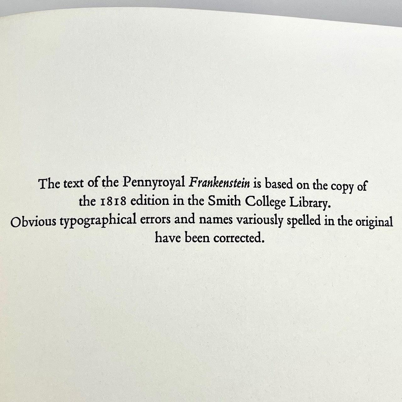 Frankenstein; or, The Modern Prometheus (Signed, Deluxe Pennyroyal Edition) - Grinning Cat Books - LITERATURE - BARRY MOSER