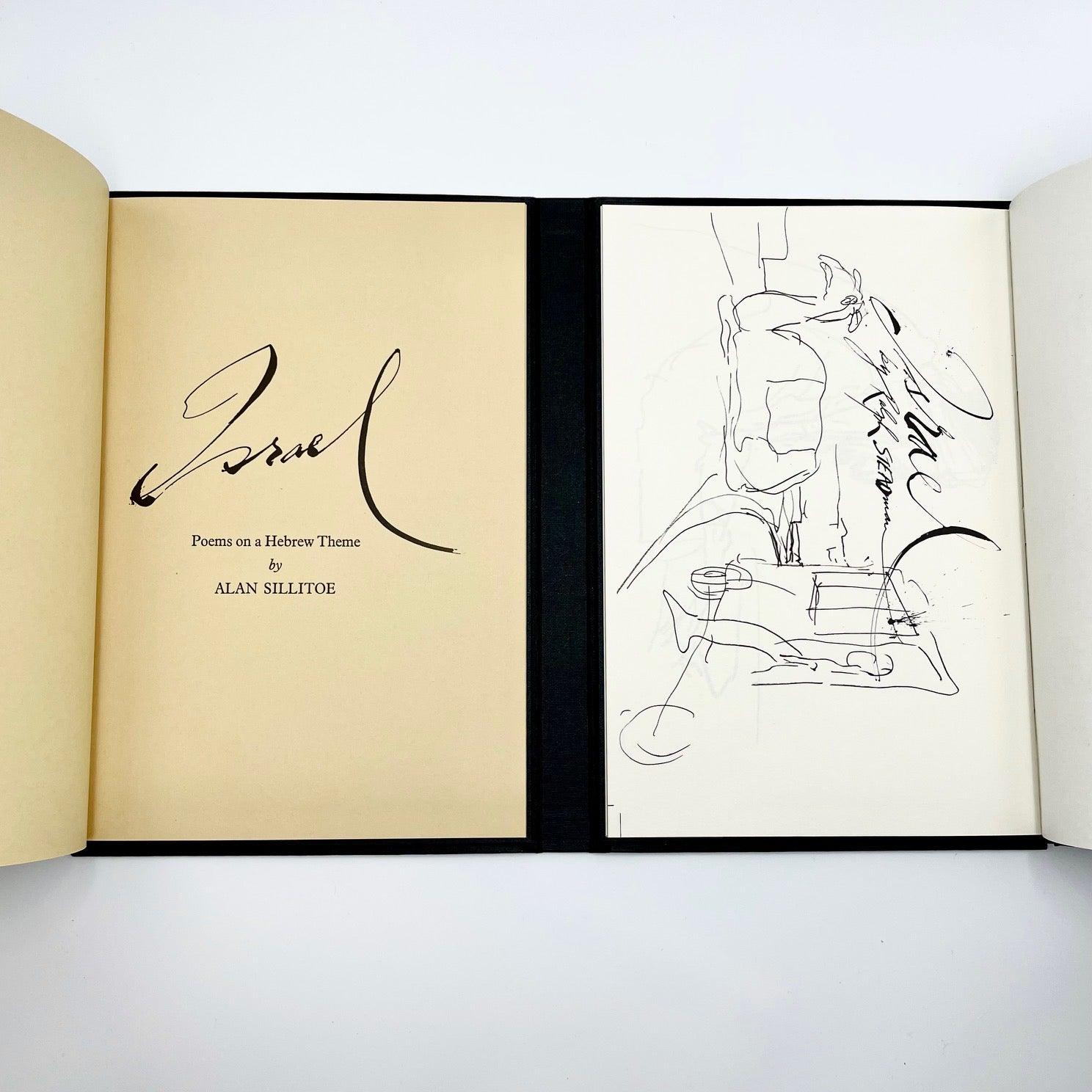 Israel: Poems on a Hebrew Theme (signed by Alan Sillitoe and Ralph Steadman (illustrator)) - Grinning Cat Books - Books - ILLUSTRATED BOOKS