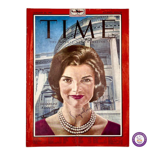 Jackie Kennedy firmó la portada de la revista Time (fechada el día de la toma de posesión de JFK) - Grinning Cat Books - AMERICANA - PRIMERAS DAMAS