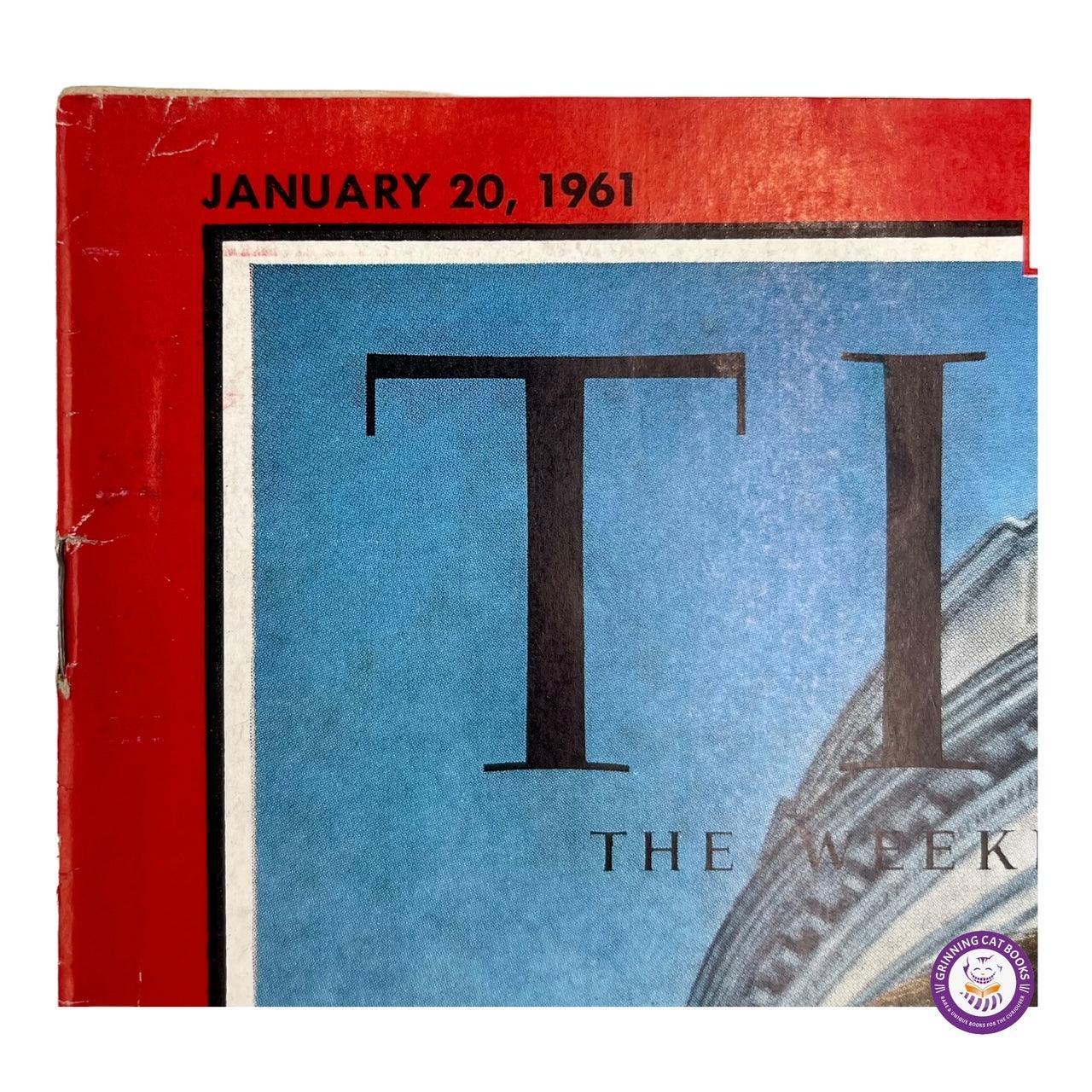 Jackie Kennedy signed Time Magazine cover (dated the day of JFK's inauguration) - Grinning Cat Books - AMERICANA - FIRST LADIES