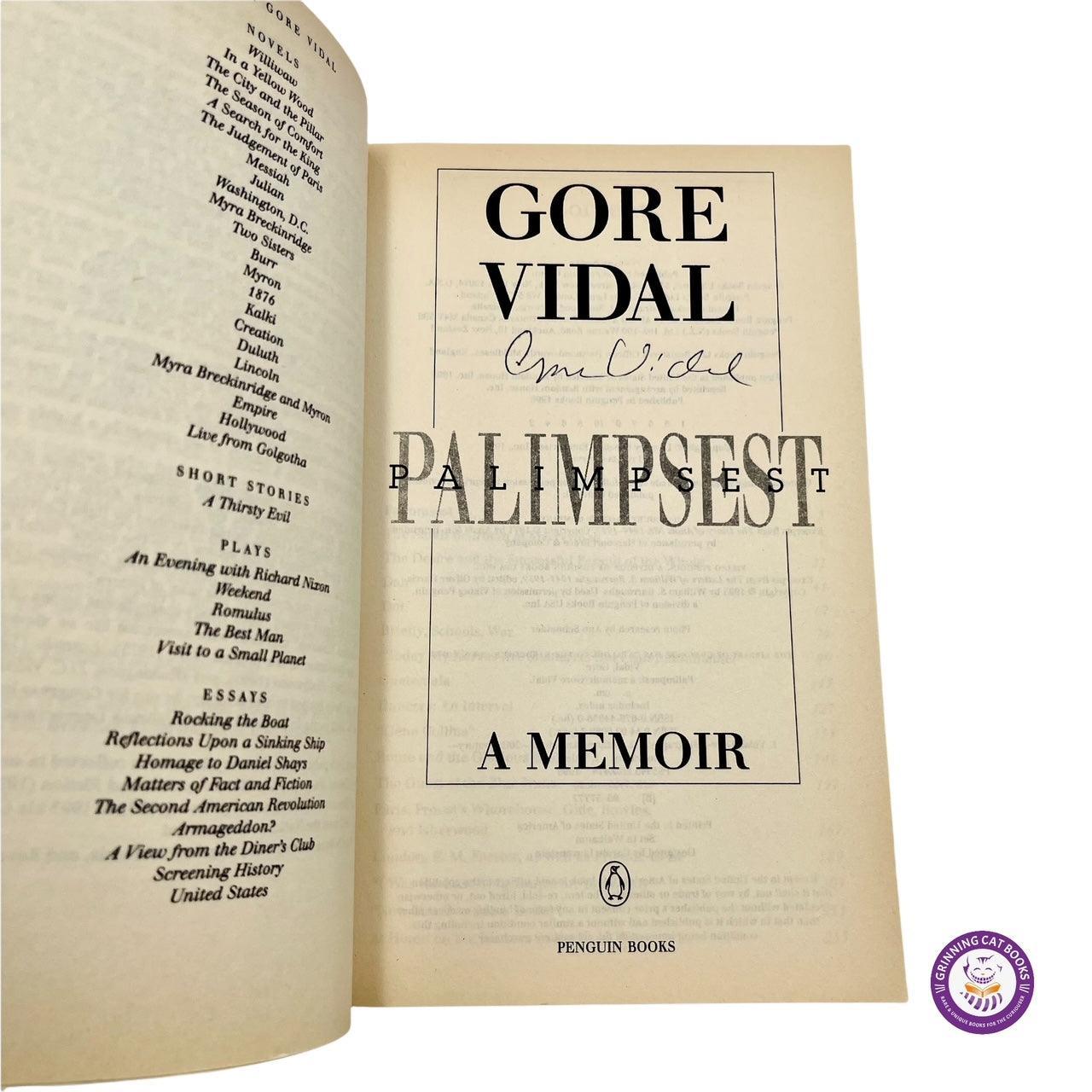 Palimpsest: A Memoir (signed by Gore Vidal) - Grinning Cat Books - AMERICAN LITERATURE - AUTOBIOGRAPHY, MEMOIR, SIGNED