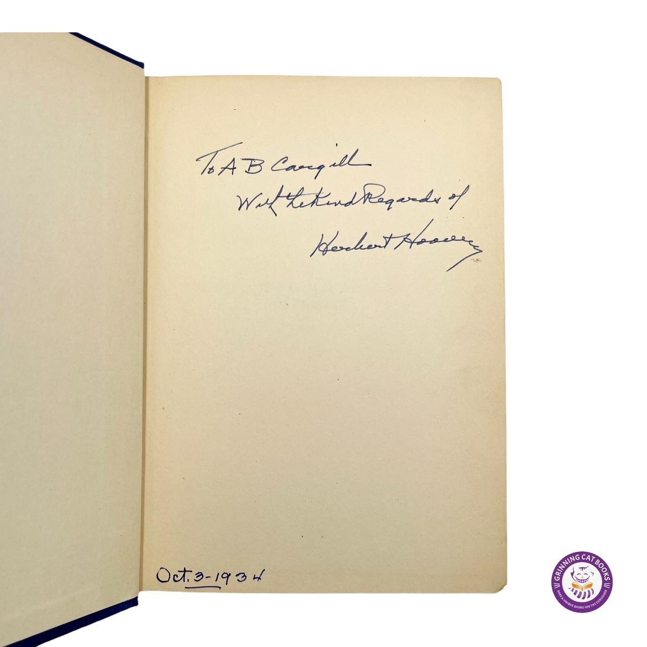 The Challenge to Liberty (signed by President Hoover) - Grinning Cat Books - AMERICANA - AMERICAN HISTORY, HISTORY, PRESIDENTS, SIGNED