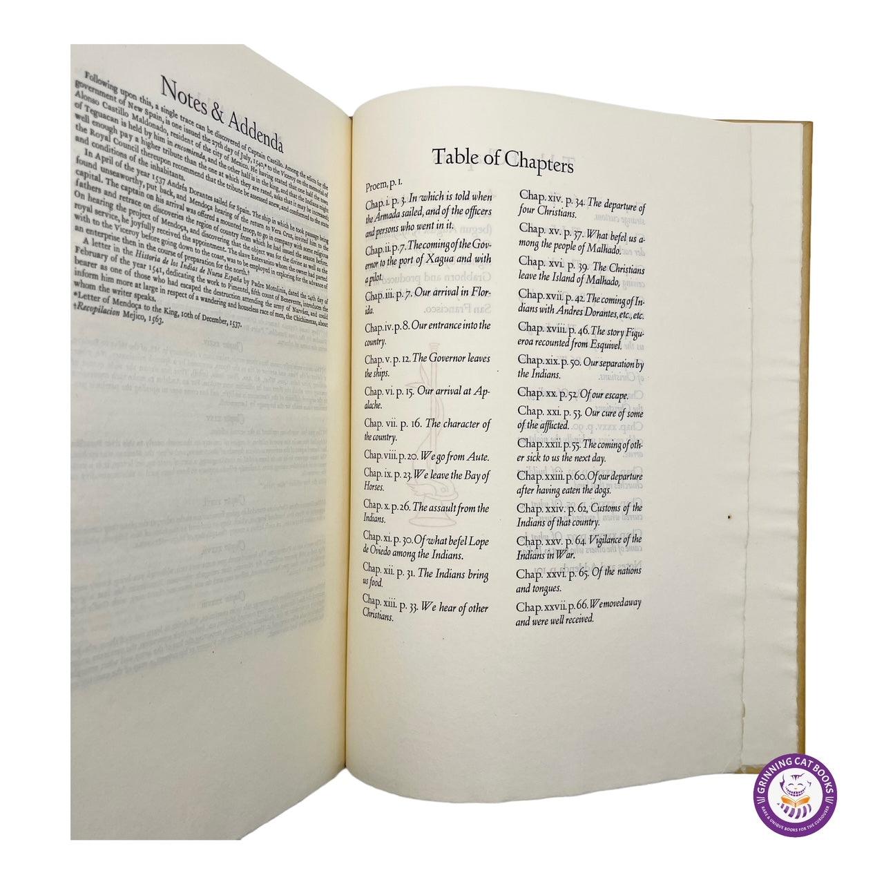 The Relation of Alvar Nunez Cabeca de Vaca (the first European to cross the continent of North America) - Grinning Cat Books - Books - 