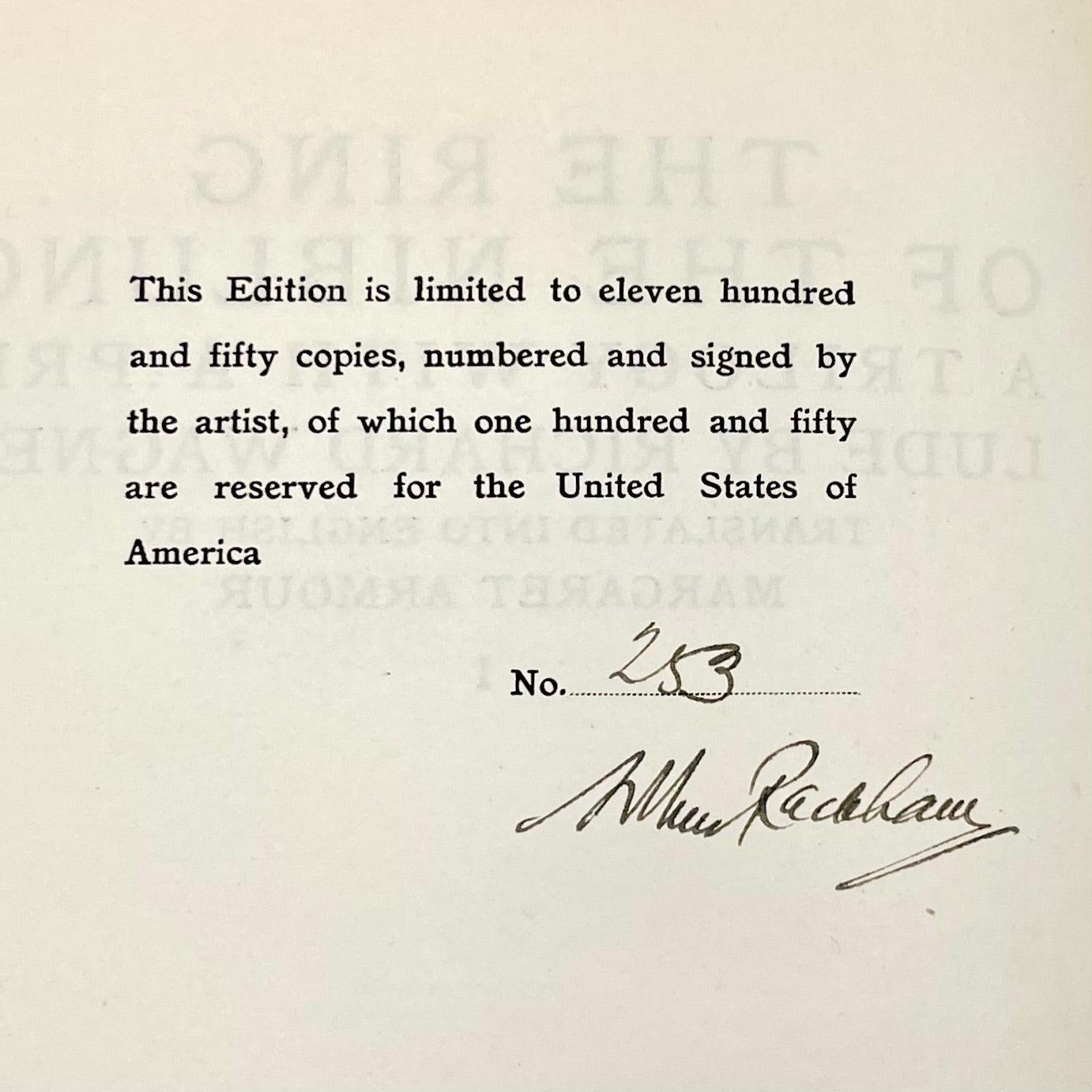 The Rhinegold & The Valkyrie with Siegfried; and, The Twilight of the Gods. (2 Vols., Illustrated by Arthur Rackham) (signed) - Grinning Cat Books - LITERATURE - ILLUSTRATED