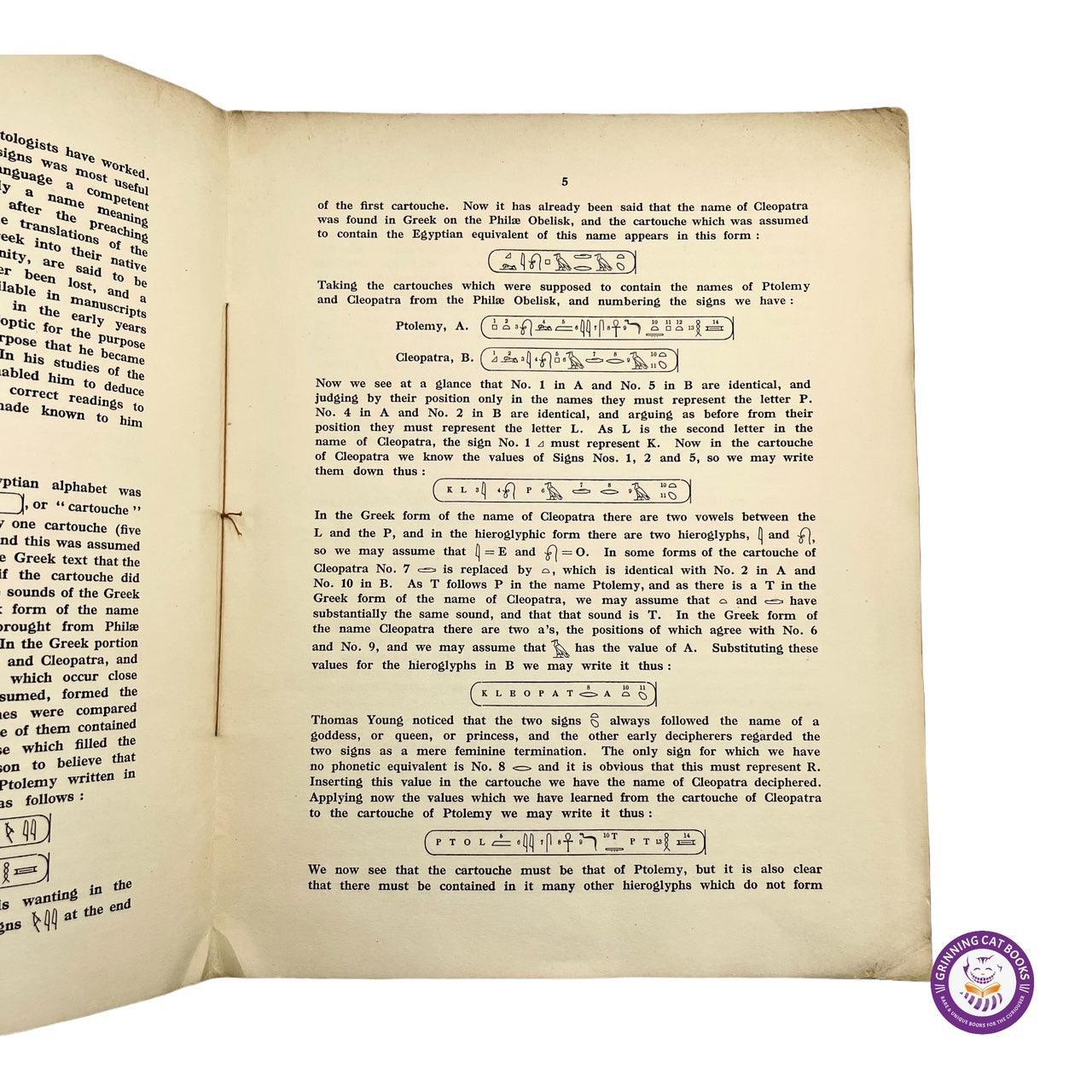 The Rosetta Stone (Sir. Ernst A. Thomson and Wallis Budge, 1913) - Grinning Cat Books - NATURAL HISTORY - 